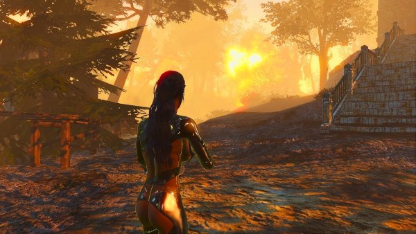 Ева гуляет по Фар Харбор.