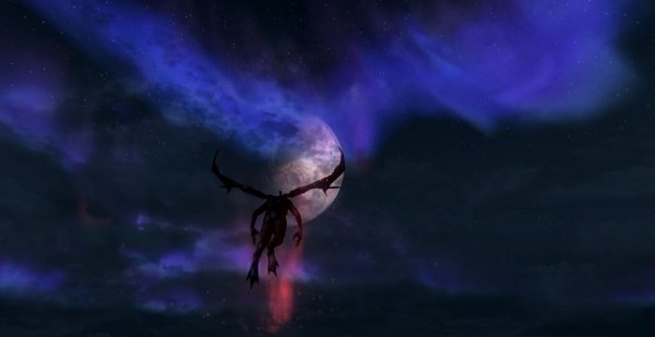 Лорд-Вампир летящий над горами Skyrim