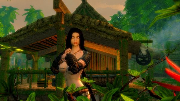 На фоне кузни Алвора. SkyrimLE (Тропики 4.0)