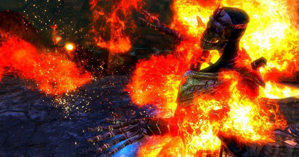 Драконьего жреца "жарят" атронахи Норы!