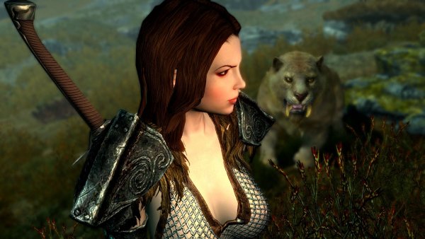 Эйла и кись! ))) SkyrimSE