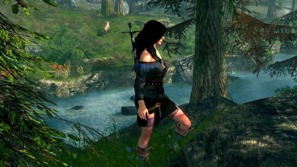 Йен на фоне реки.. Skyrim SE (сборка 6.0)