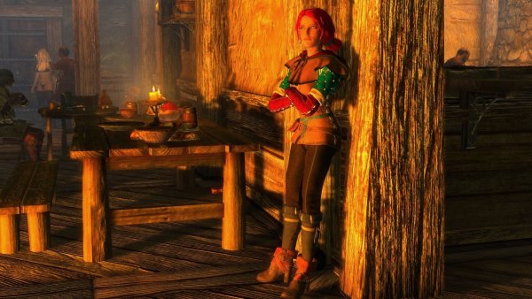 Трисс тоже можно увидеть в таверне в Речном.