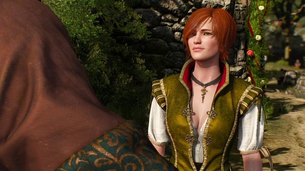 Шани слушает обещания Геральта - хорошое вести )