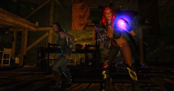 Эллари с подругой дают бандитам отпор!