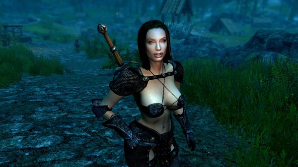 Анджелина на Скайримской дороге..