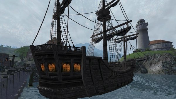 Вид из порта на маяк Анвила.. OBLIVION (Сборка 4.0)