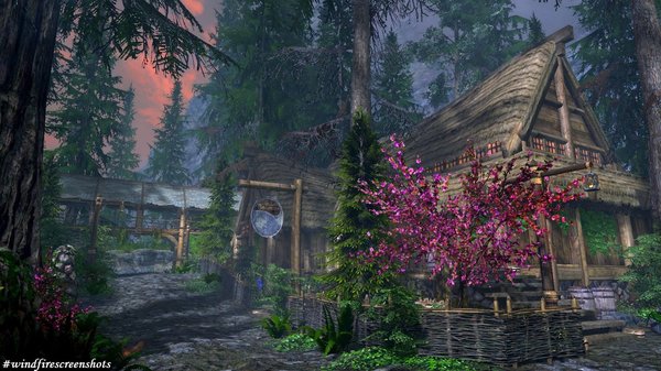 Ривервуд вечером.. SkyrimSE (сборка 6.0)