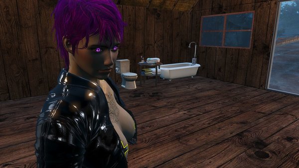 Ева на даче: чтоль помытся? Fallout-4 (Сборка 6.4)