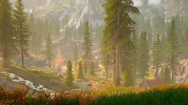 Вид на Фолкрит.. SkyrimSE (сборка 6.0)