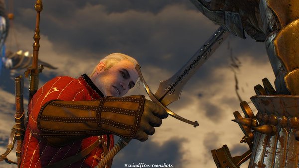 Геральт пронзает Карантира.