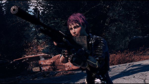 Ева с пулеметом. Fallout-4 (Сборка 6.5)