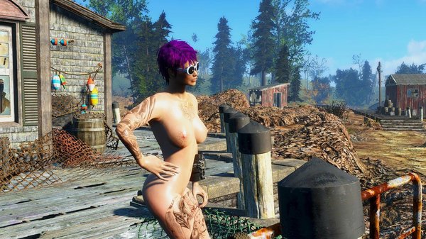 Загар на пирсе..  Fallout-4 (Сборка 6.5)