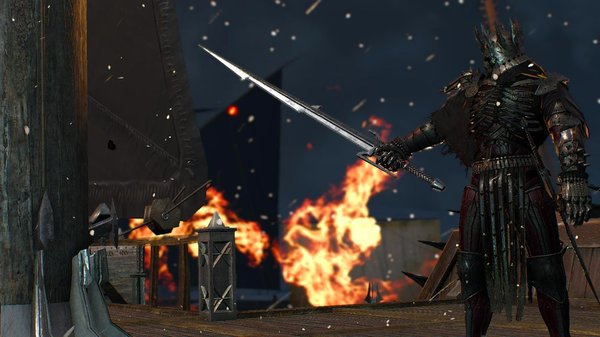 Эредин бросает вызов Геральту (который за кадром)..