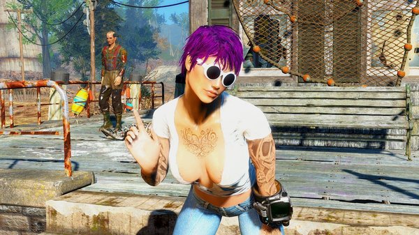Ева на пирсе.. Fallout-4 (Сборка 6.5)