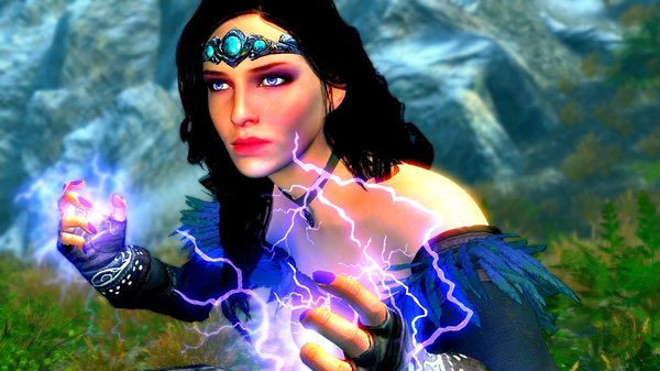 Йеннифер с магией молний..