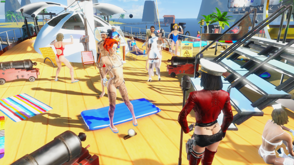 Алиса смотрит выступление капитана яхты.