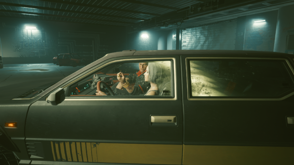 Джеки даёт Ви обучающую флэшку.