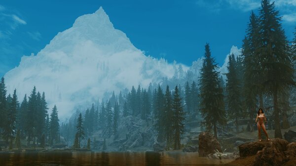 Вид на Высокий Хродгар. SkyrimSE (сборка 6.0)