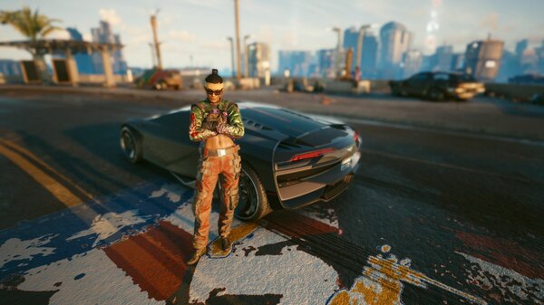 На закате в городе мечты ;)  Cyberpunk 2077