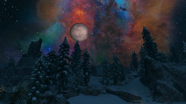 Ночной пейзаж.. SkyrimSE (сборка 6.0)