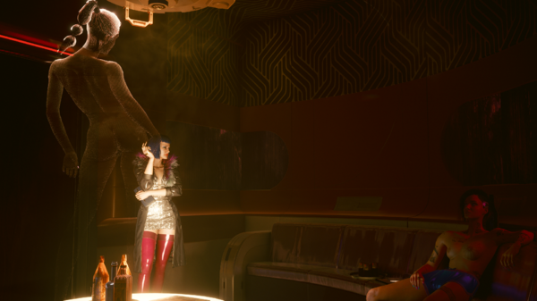 Джуди смотрит голографию танцовщицы..