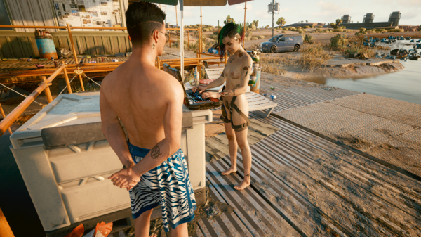 Джуди:-"Ви, ну ты экипировался к глубоководному погружению?".