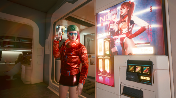 Рыженькая Ви в красном.