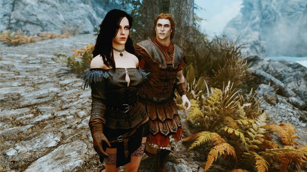 Йенн сопровождаемая другом.. Skyrim SE (сборка 7.0)