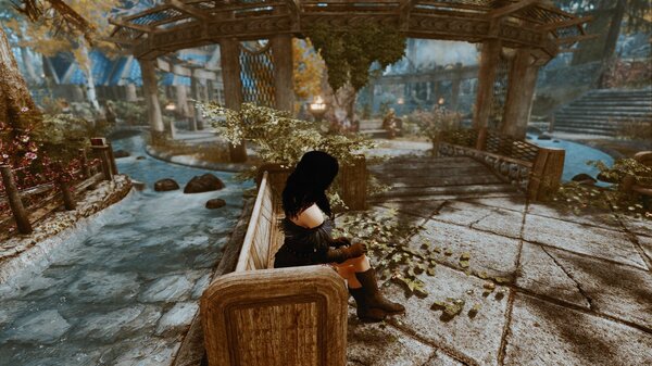 Йенн на скамье.. Skyrim SE (сборка 7.0)