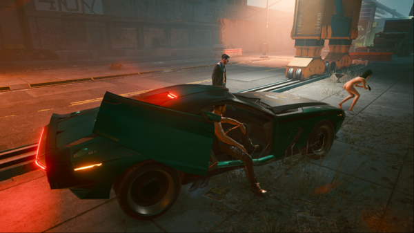 Бестия показывает Джонни и Ви тактику скрытности.