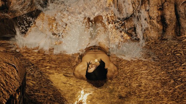 Эйран под водами ручья.. Skyrim SE (Тропики 7.0)