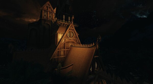 Дворец ярла Балгруфа ночью..