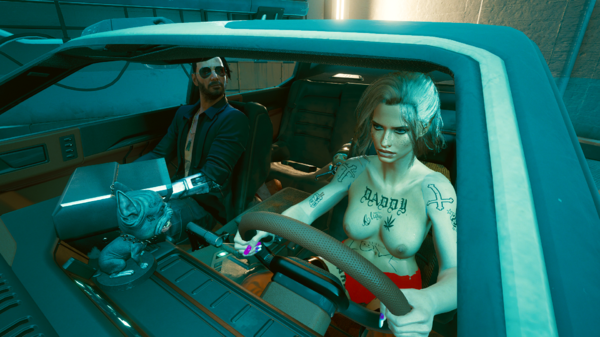 Ви катает Джонни на машине.