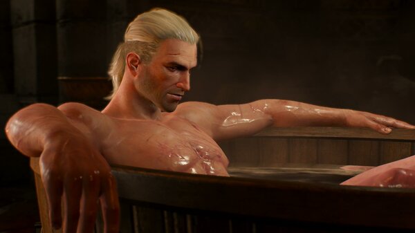 Геральт расслабился ванной.. Ведьмак III