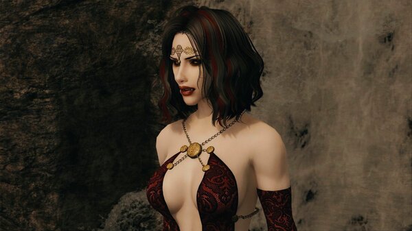 Юная Велена рядом с горым ручьем..