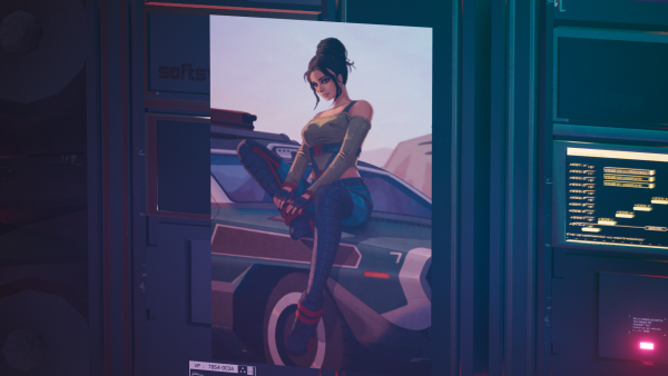 Плакат в ди-джейной с "мультяшной" Панам.