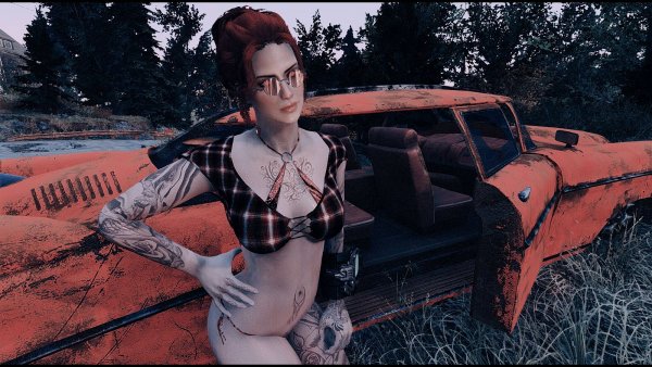 Возле древних авто.. Fallout-4 (Сборка 7.5)