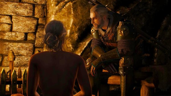 Геральт и Цири нэйкед.. Ведьмак III