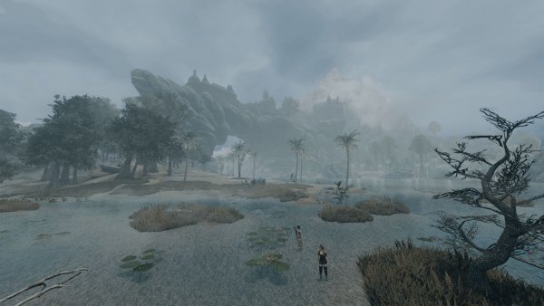 Вид с болот на скалу Солитьюда.. SKYRIM AE (сборка 10)