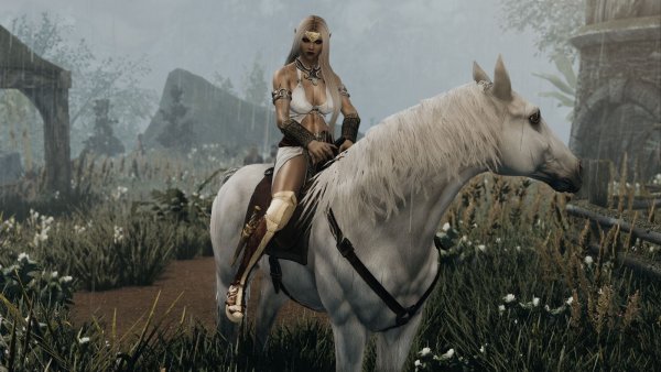 ЭЛЛАЙНА на белой лошади.. SKYRIM AE (сборка 10)
