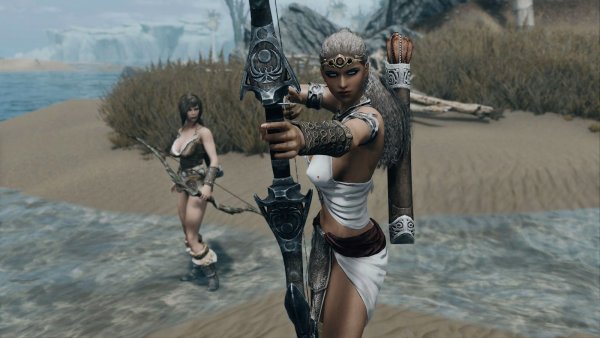 НИКА с луком и Рия.. SKYRIM AE (сборка 10)