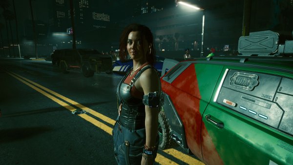 Клэр в свете фонарей.. Cyberpunk 2077