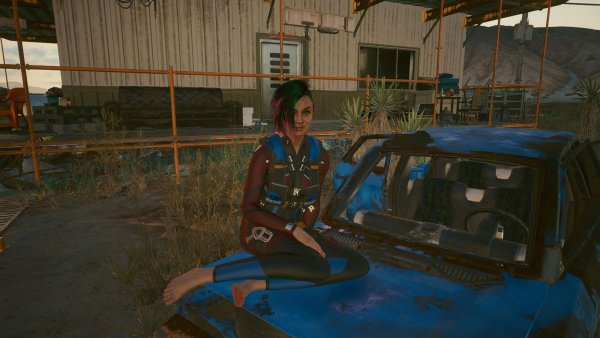Джуди на капоте.. Cyberpunk 2077