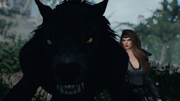 Эйран в форме зверя и ЭЙЛА.. Skyrim SE (Тропики 7.0)