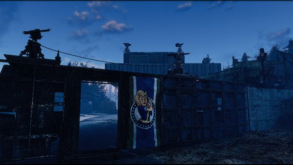 Вход в поселение в Red Rocket на Харборе..