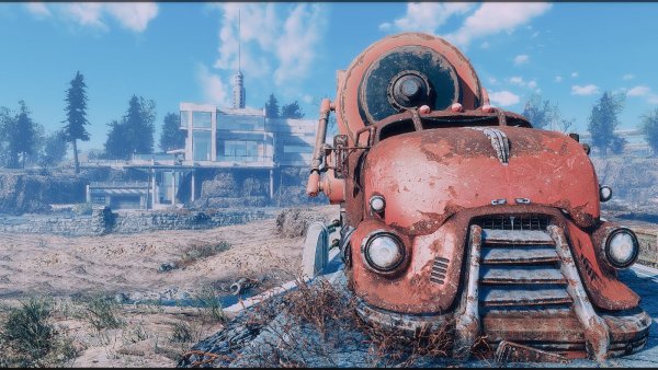 На зад.фоне Котедж Клифсайд. Poselenia Windfire Fallout-4