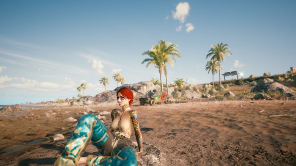 На пляже.. Cyberpunk 2077 глазами Windfire