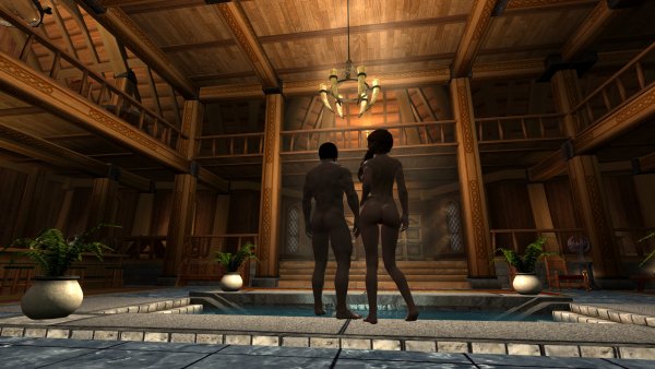 Довакин и Токатта в купальне.