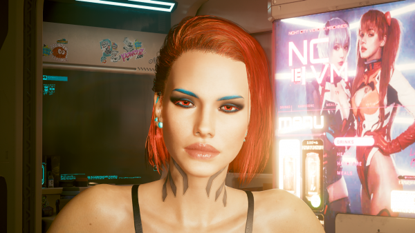 Блестящая губная помада у рыжей красотки Ви.